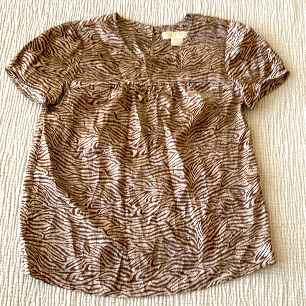 MICHAEL Michael Kors Silk Zebra Blouse Size XS
